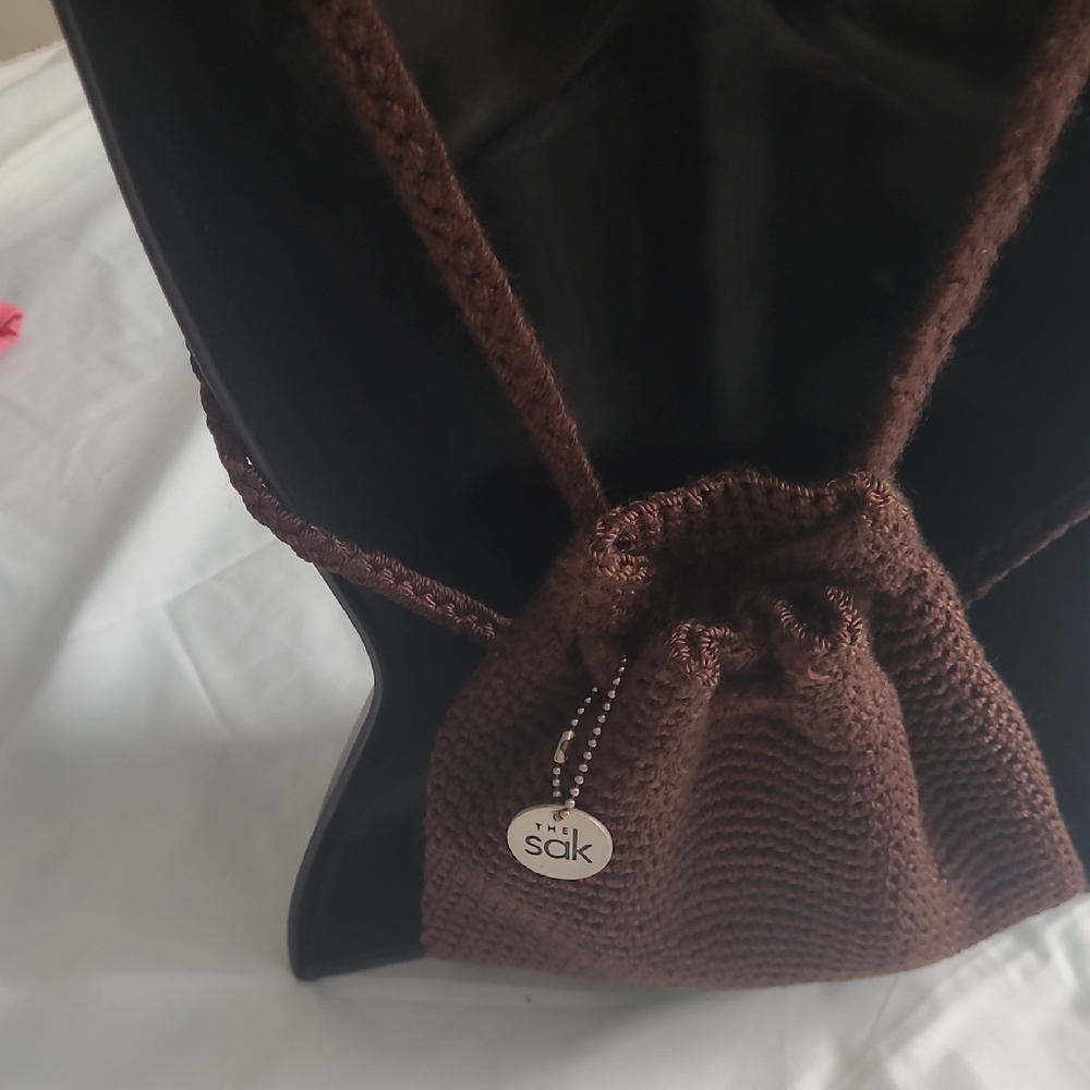 The Sak Chocolate Brown Crochet Shoulder Bag